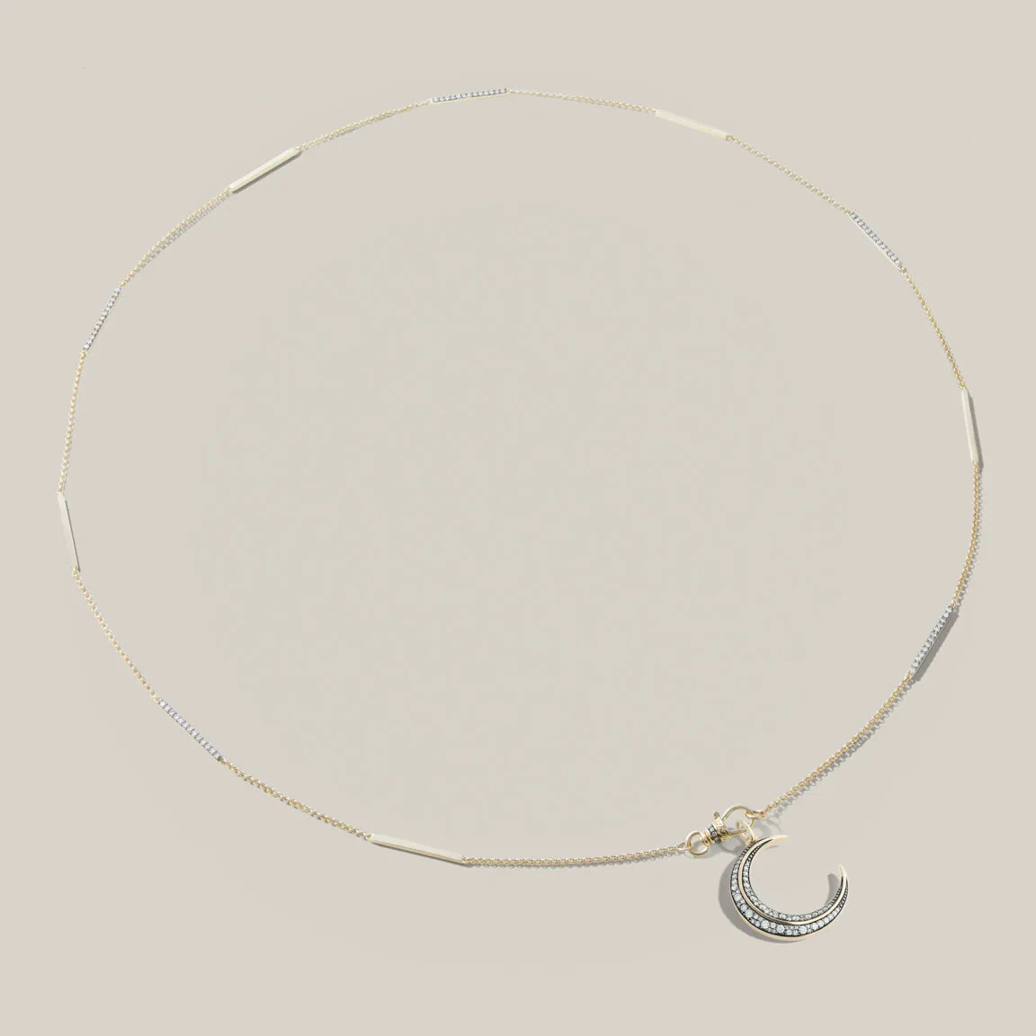 Antique Finish Crescent Moon Pendant