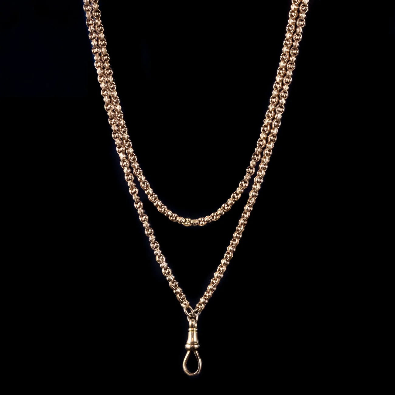 Antique Victorian Long Guard Chain 18ct Gold Circa 1880