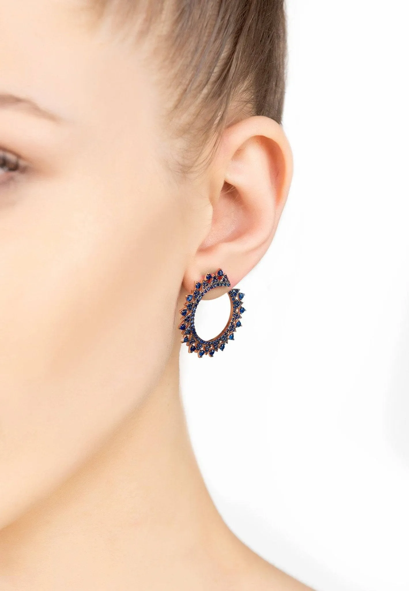 Apollo Hoops Sapphire Blue Rosegold