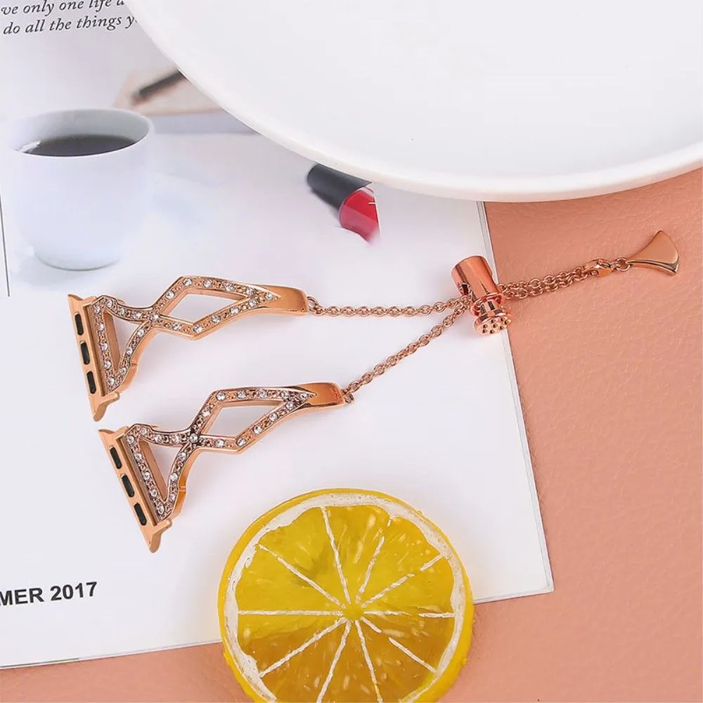 Apple Watch (45mm) rhinestone 304 stainless steel watch strap - Rose Gold