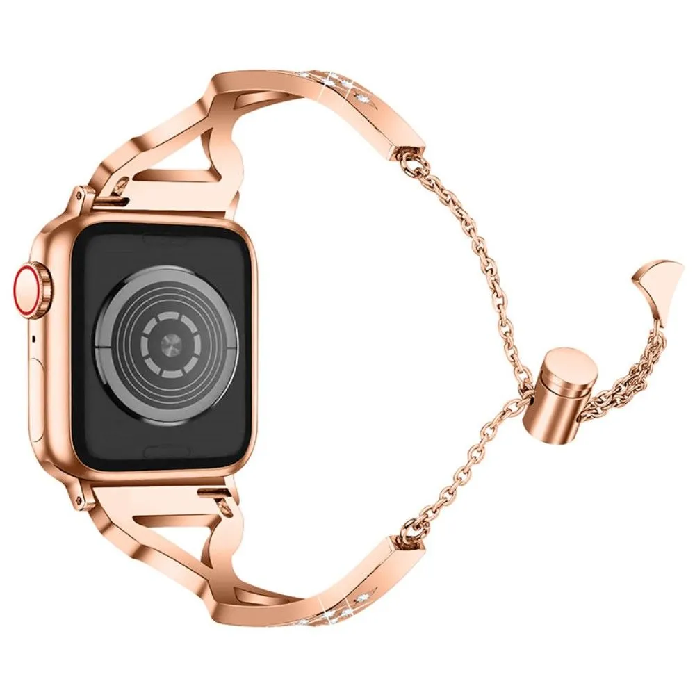Apple Watch (45mm) rhinestone 304 stainless steel watch strap - Rose Gold