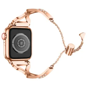 Apple Watch (45mm) rhinestone 304 stainless steel watch strap - Rose Gold