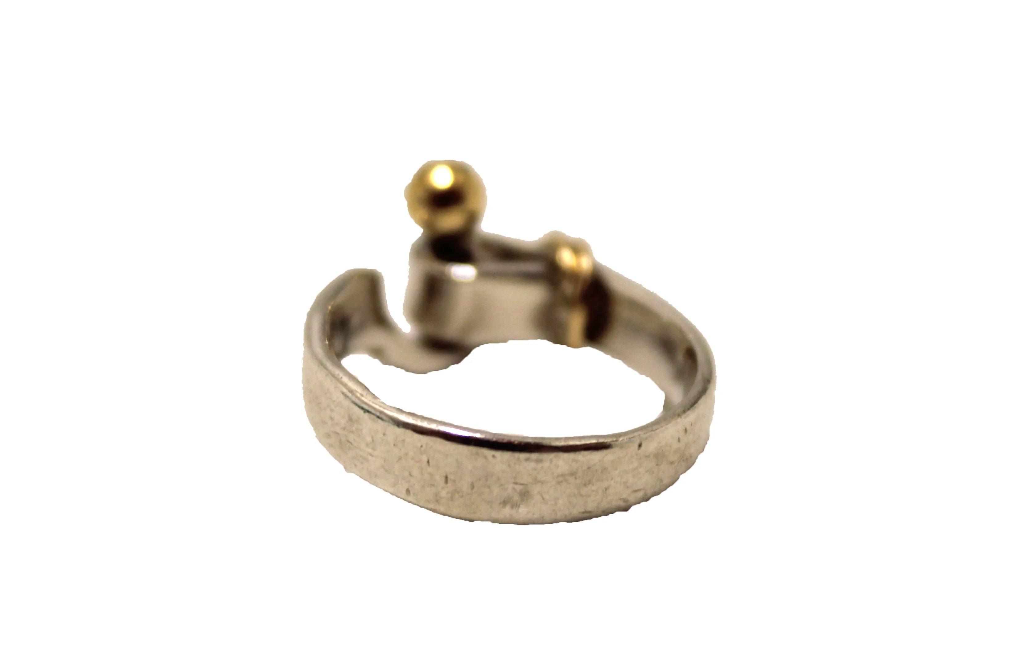 Authentic Tiffany & Co. 18K Gold & Sterling Silver 925 Hook and Eye Love Knot Ring Size 5.5