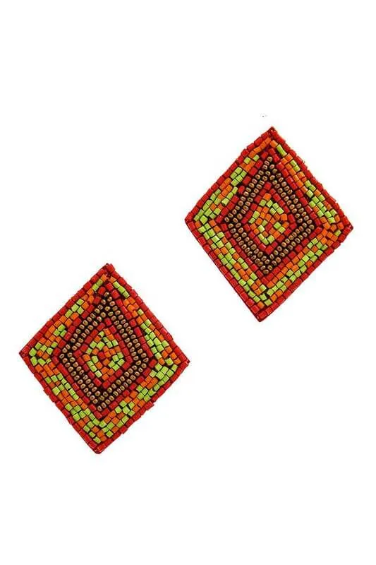 Beaded Geo Earrings