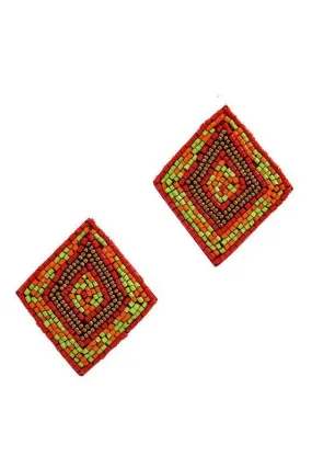 Beaded Geo Earrings