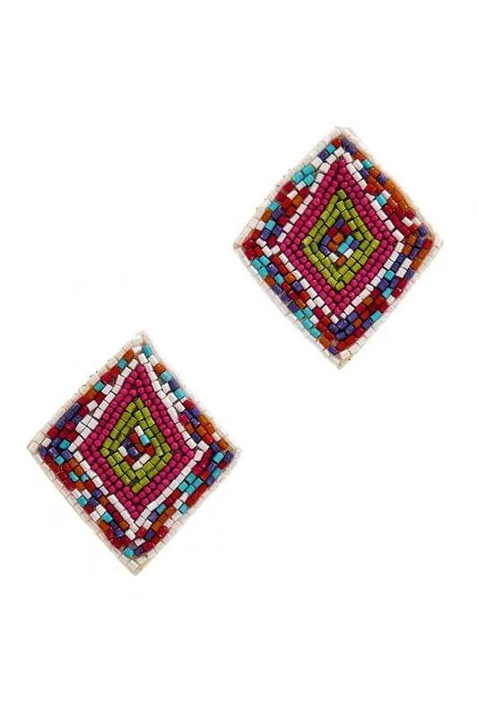 Beaded Geo Earrings