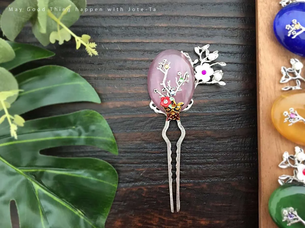 Beautiful Flowers and Leaves Hairpin (4 Colors)