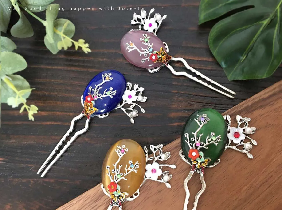 Beautiful Flowers and Leaves Hairpin (4 Colors)