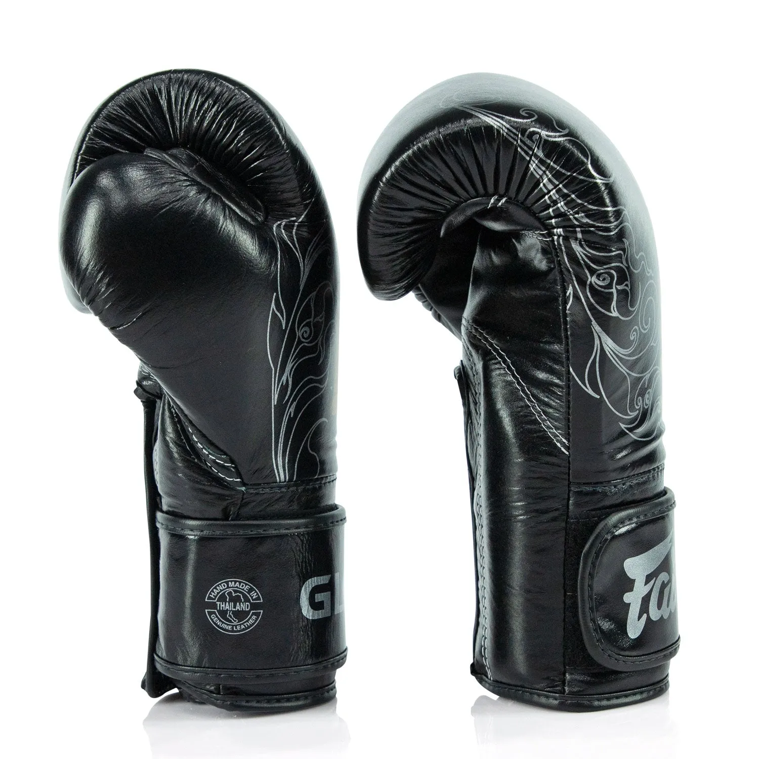 BGVG3 Fairtex X Glory Black-Gold Velcro Boxing Gloves