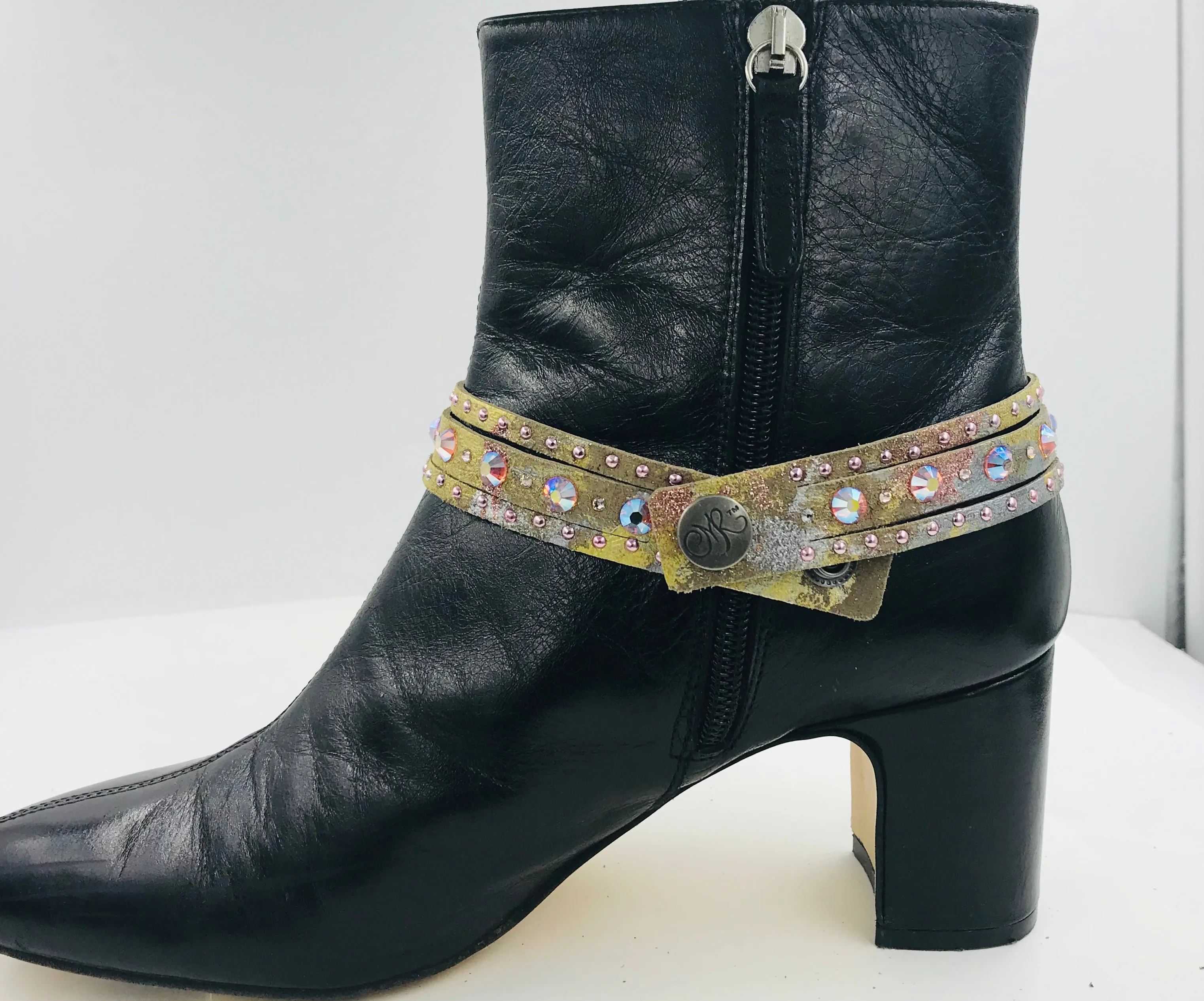 Big Stone Triple Treat - Bracelet/Choker/Boot Cuff - "Blushing Beauty"