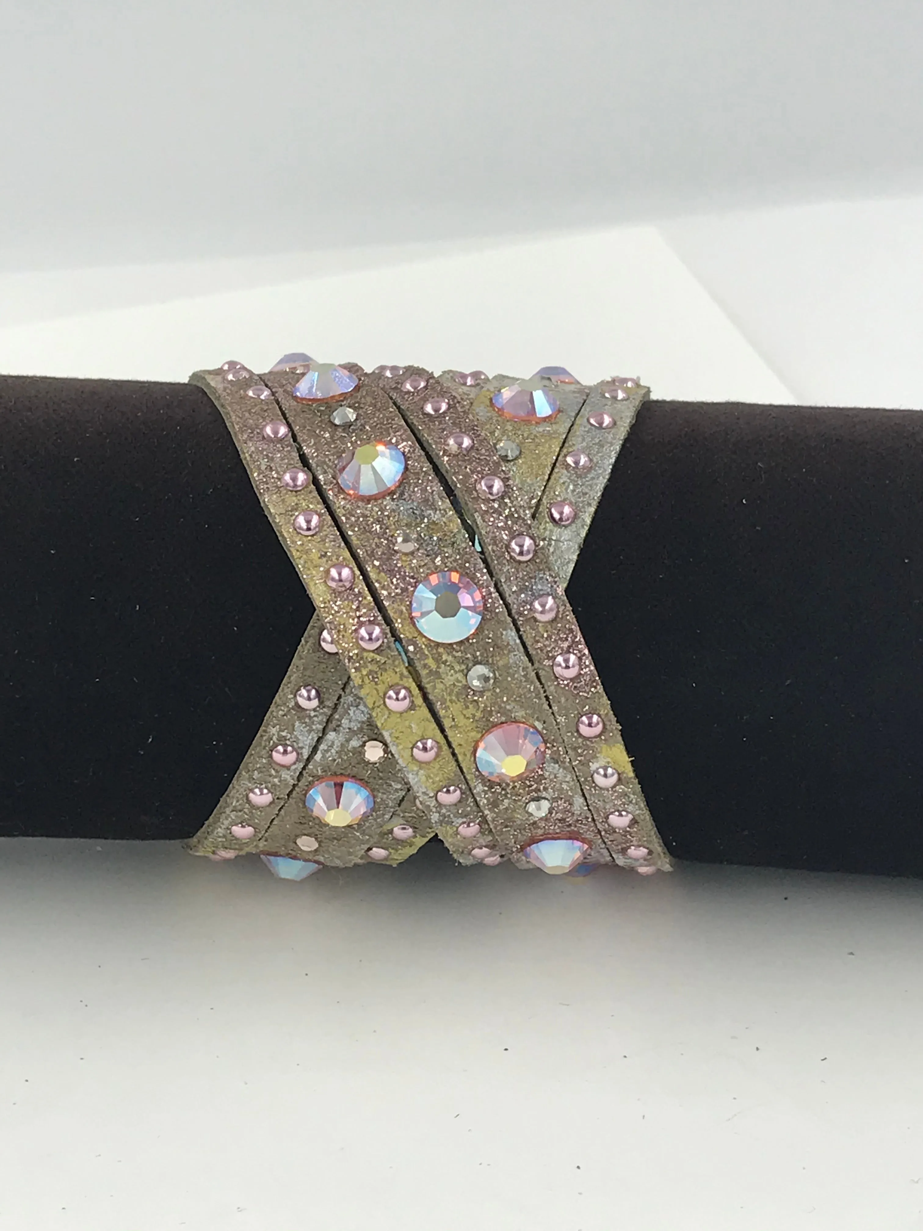 Big Stone Triple Treat - Bracelet/Choker/Boot Cuff - "Blushing Beauty"