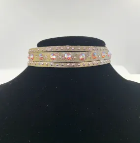 Big Stone Triple Treat - Bracelet/Choker/Boot Cuff - "Blushing Beauty"