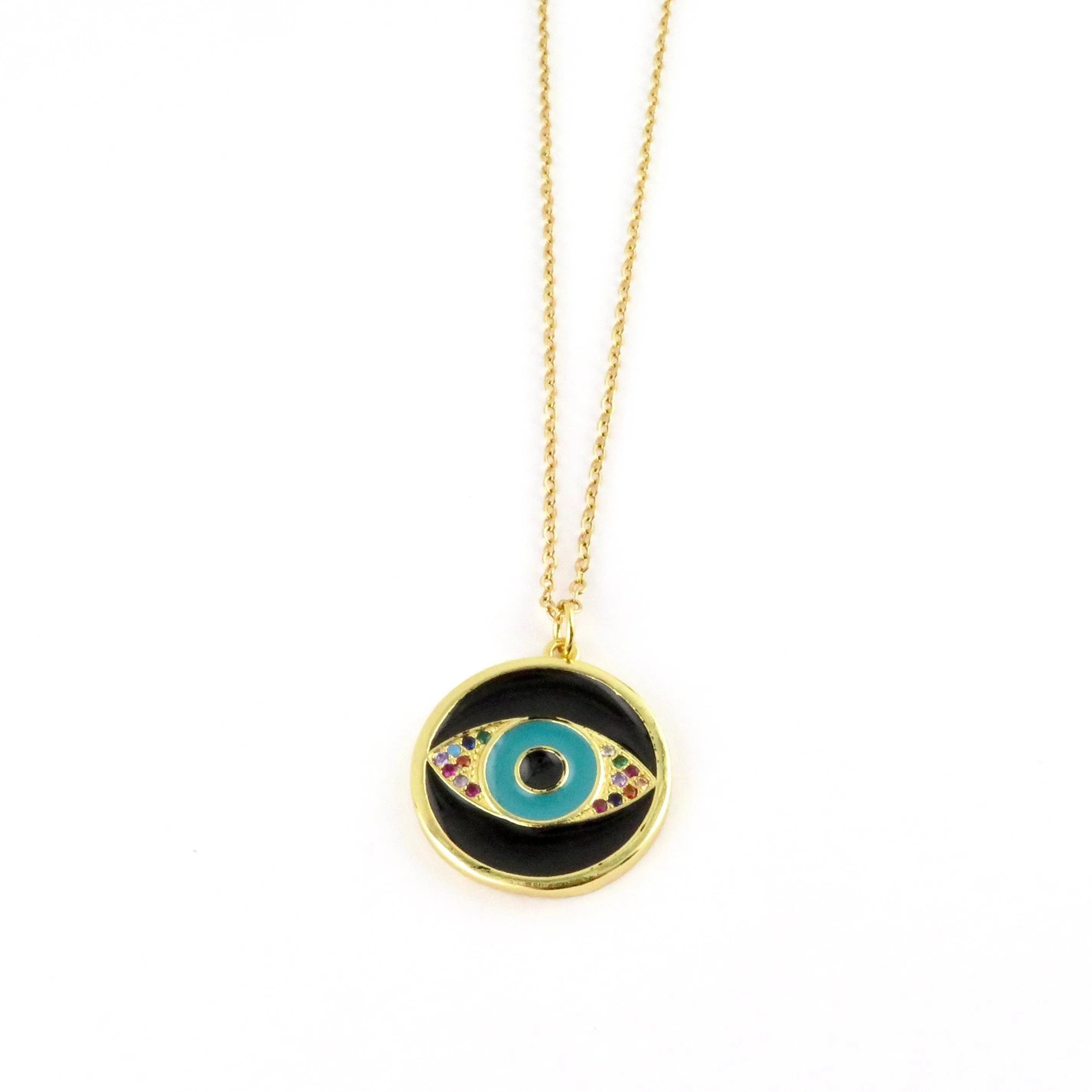 Black Enamel Eye Medallion