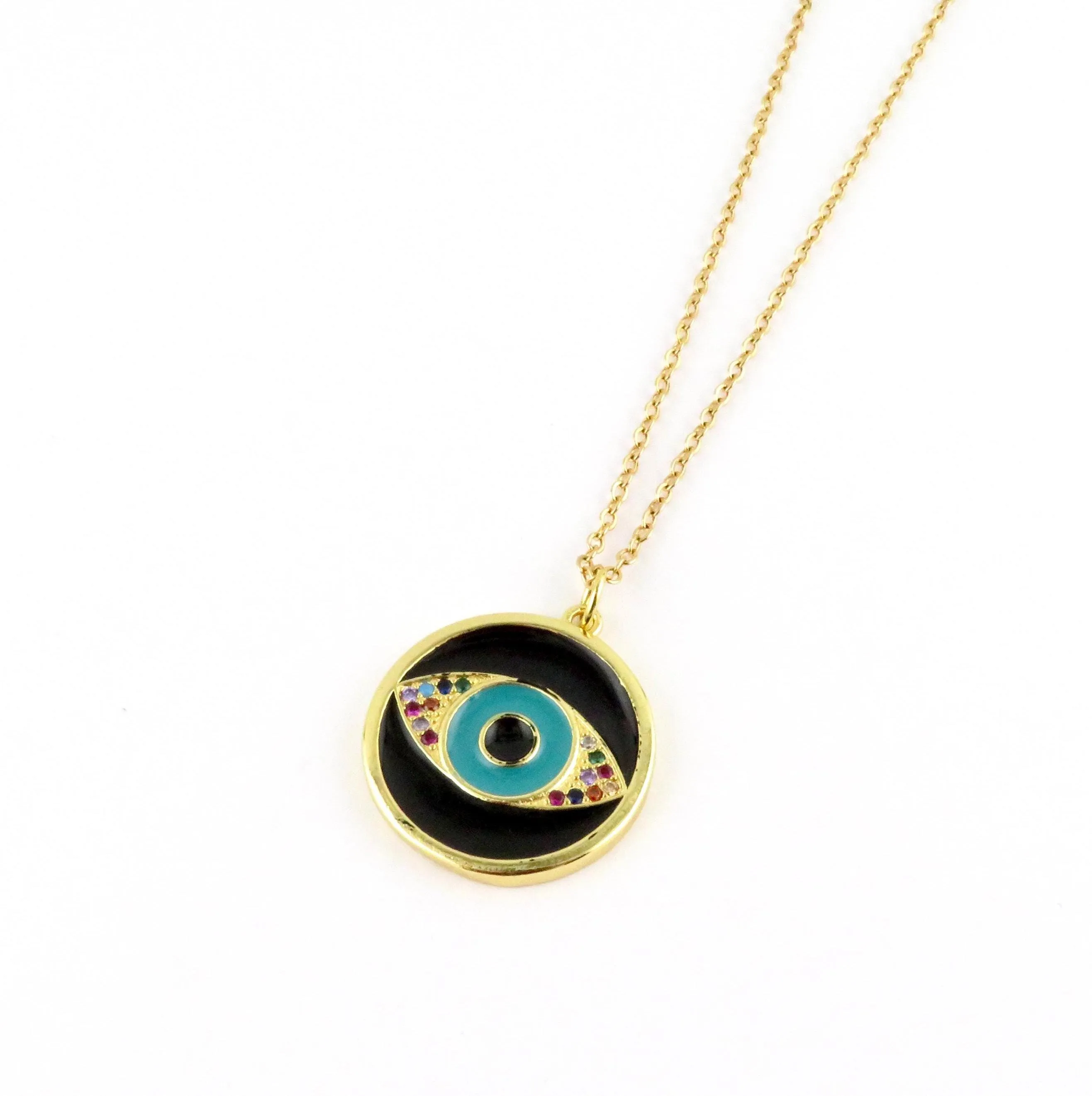 Black Enamel Eye Medallion