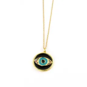 Black Enamel Eye Medallion
