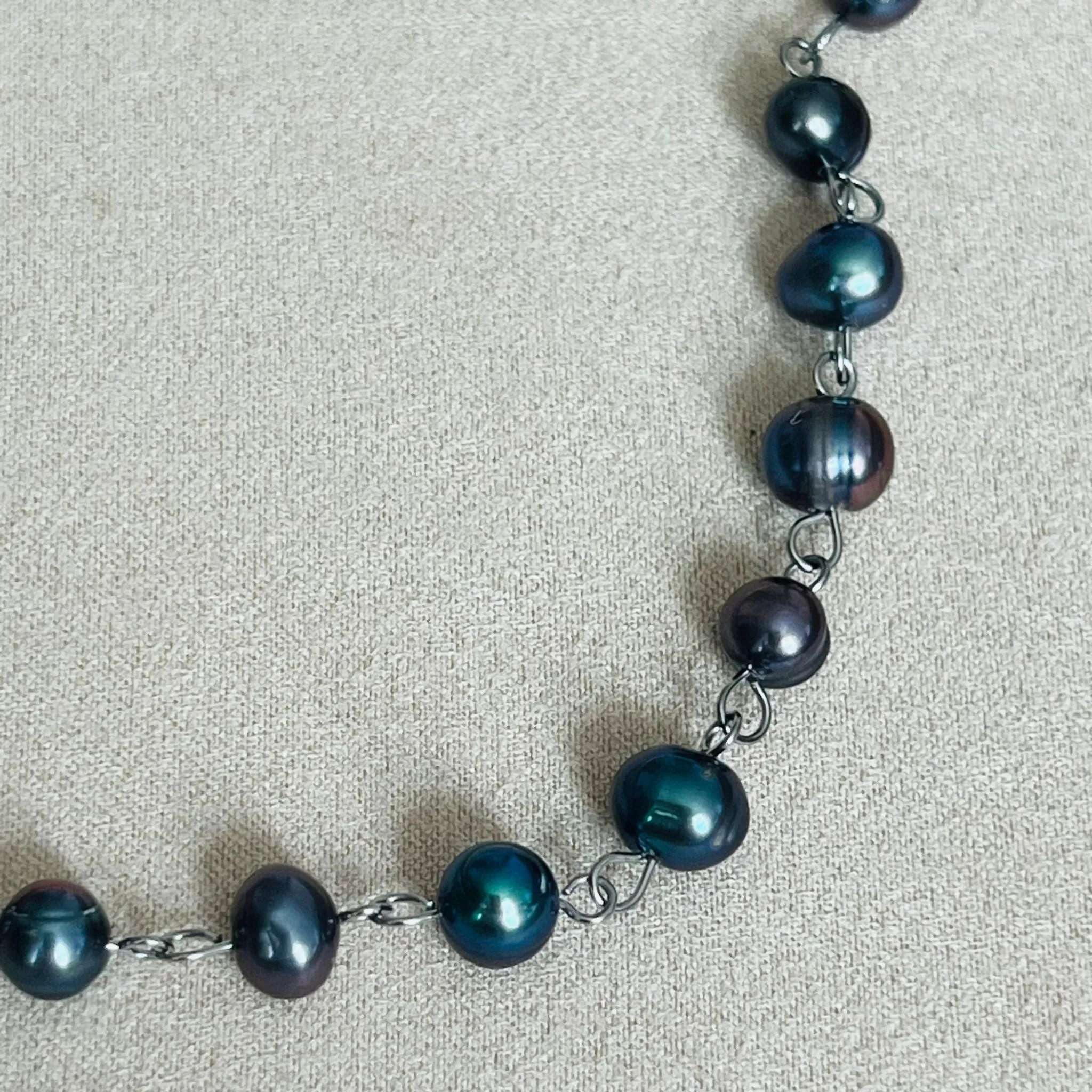 Black-Grey Pearl Choker Necklace SHW