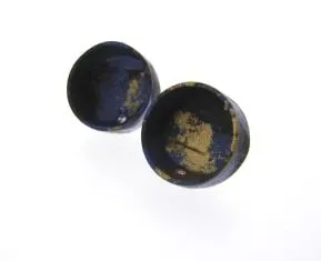 Blue-Gold Splashed Cup Earrings
