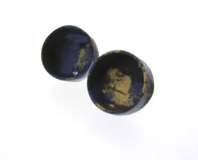 Blue-Gold Splashed Cup Earrings