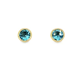 Blue Topaz Stud Earrings