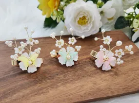 Butterfly on Flower Hair Pin (3 Colors)
