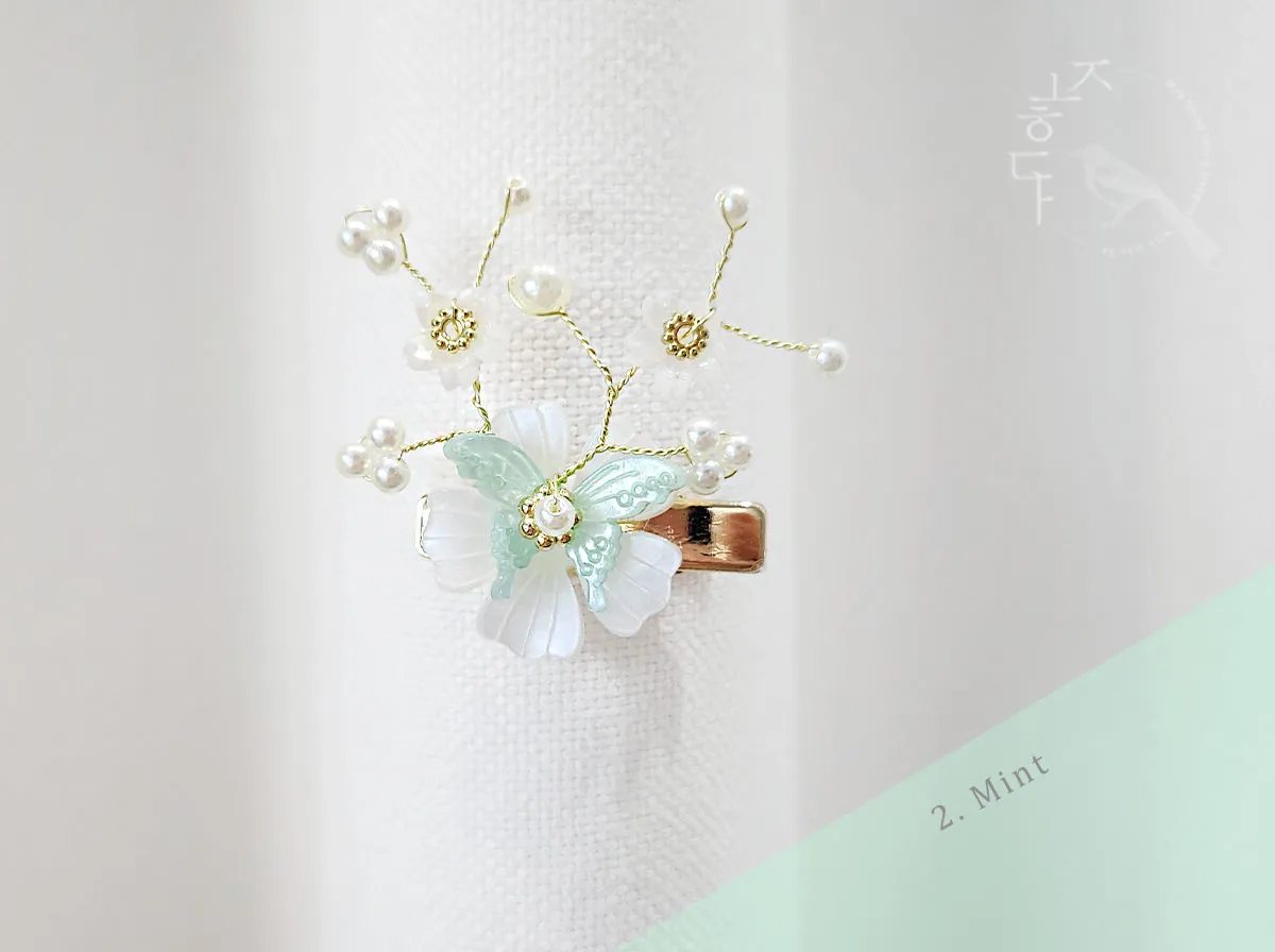 Butterfly on Flower Hair Pin (3 Colors)