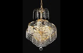 C121-8052D14G/RC - Regency Lighting: Spiral 3 light Gold Pendant Clear Royal Cut Crystal