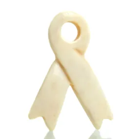 Carved Bone Ribbon Pendant