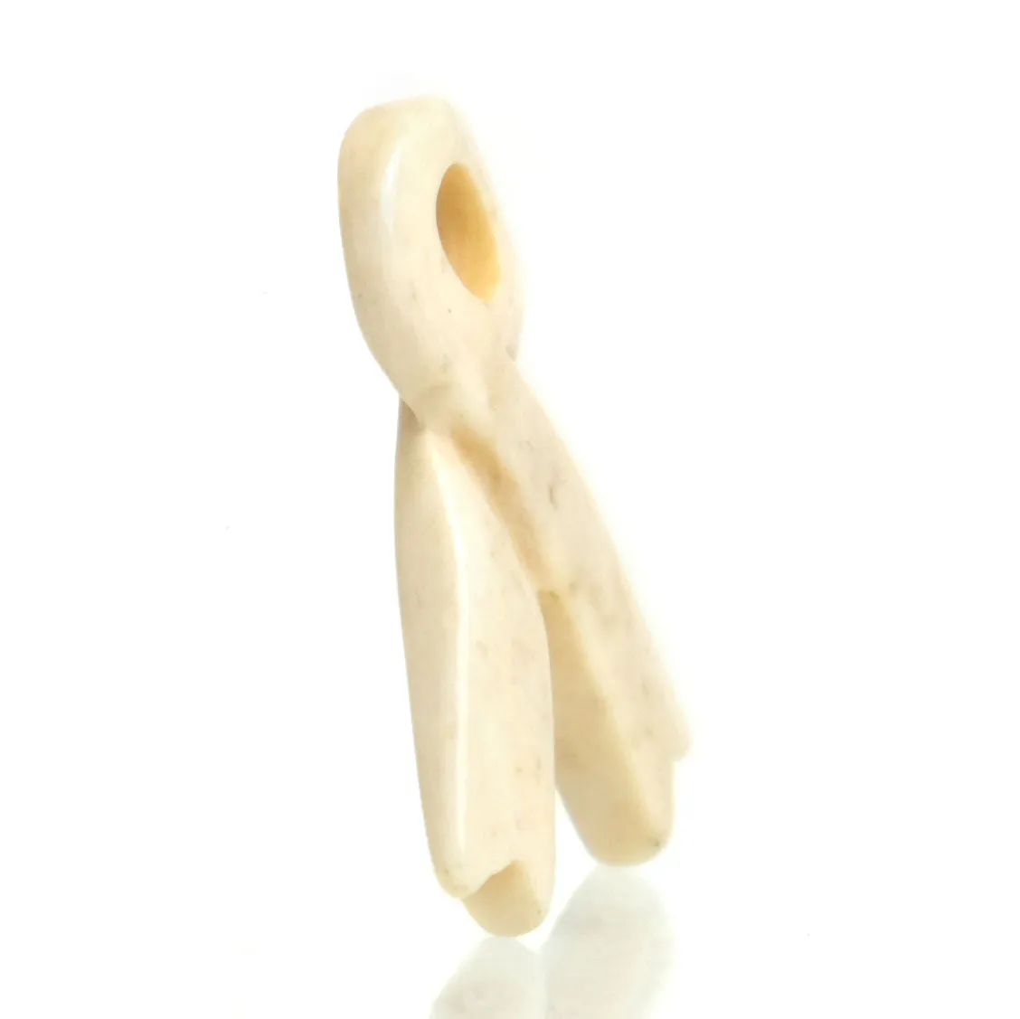 Carved Bone Ribbon Pendant