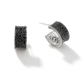 Carved Chain J Hoop Earring