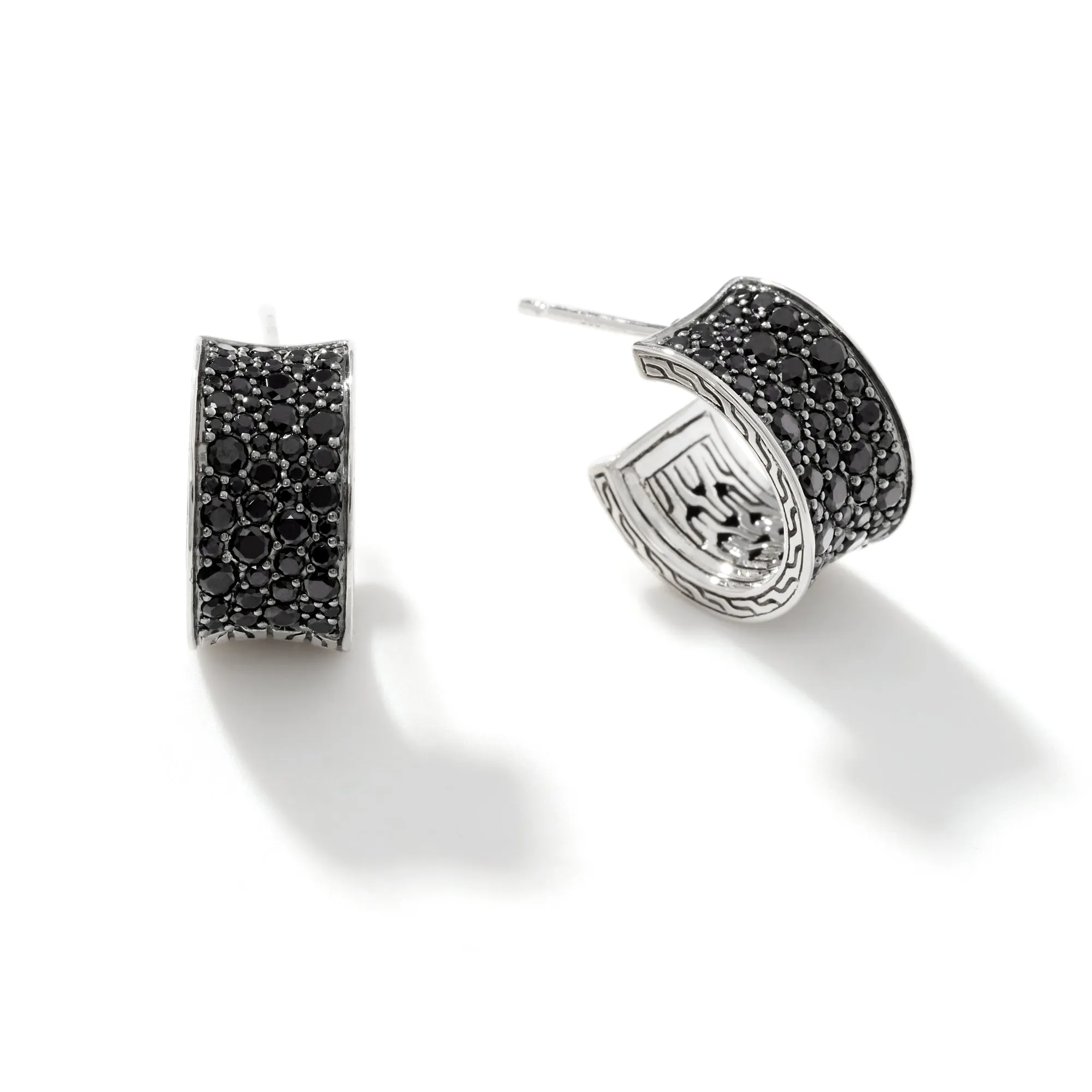 Carved Chain J Hoop Earring