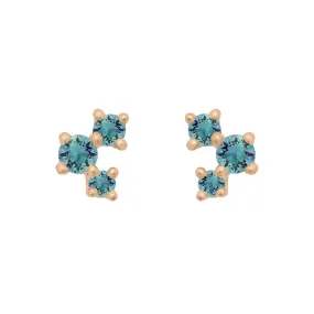 Celeste Earrings, Teal Sapphire