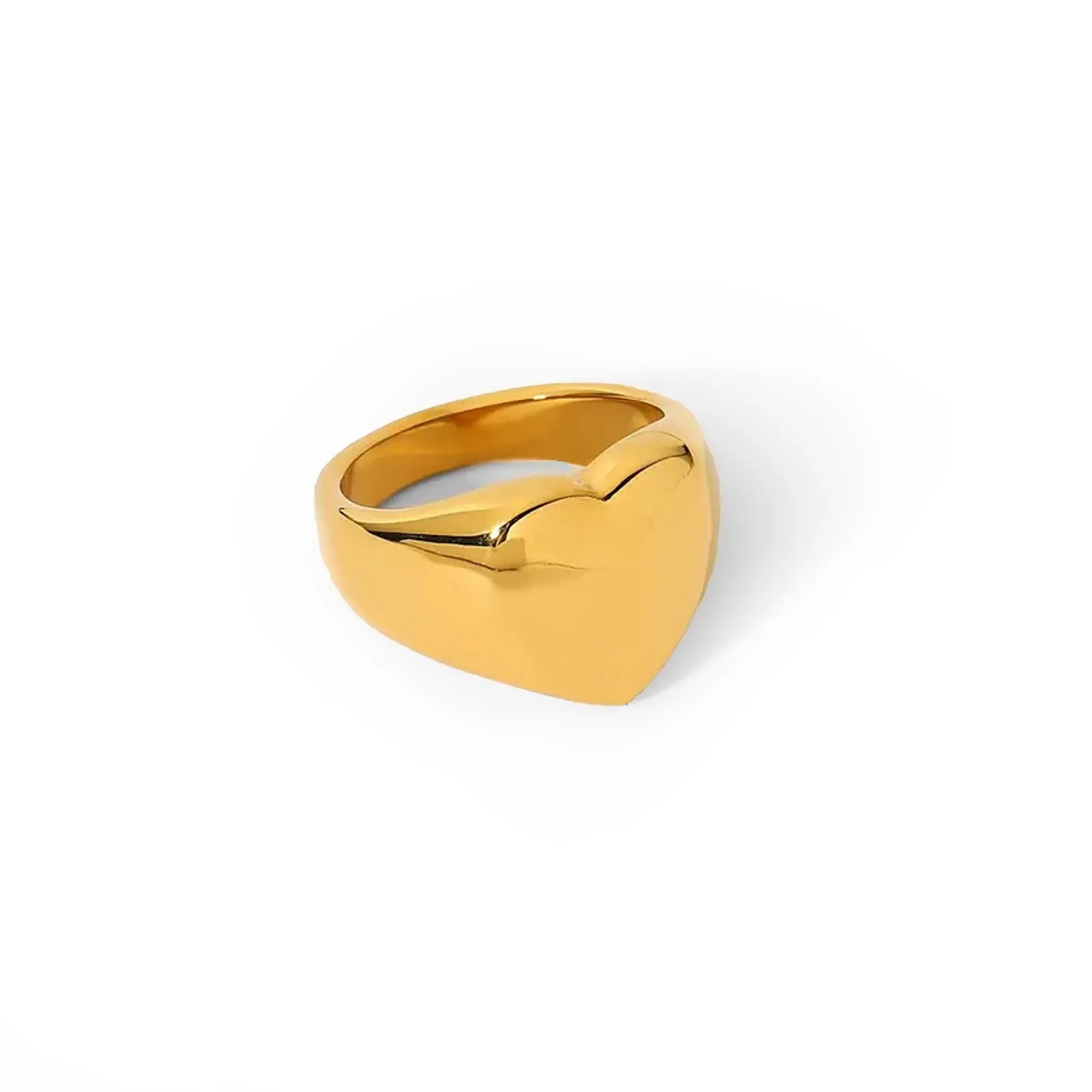 Chunky Gold Heart Ring Set