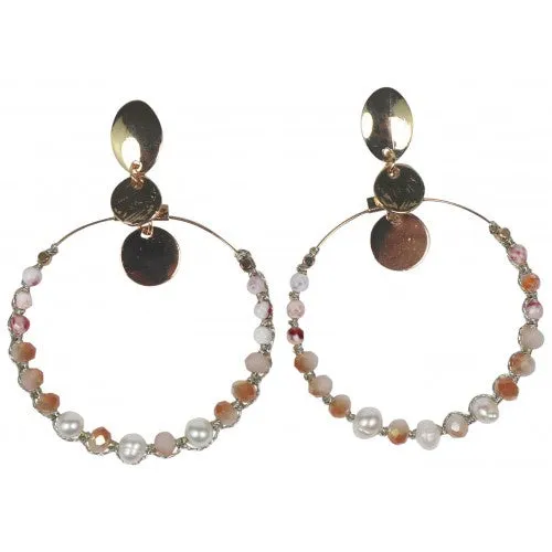 Claire Amber Hoop Earrings