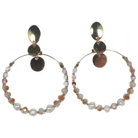 Claire Amber Hoop Earrings