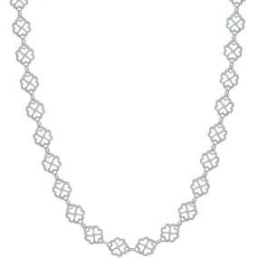 Classic Women's Bracelet - Sterling Diamond-Cut Flowers and Heart Cut-Outs | S-4855