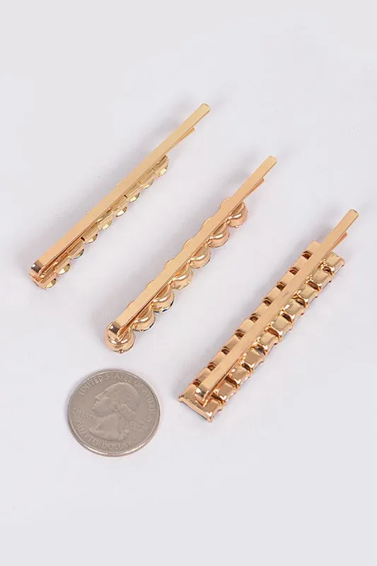 Clear Jeweled Rhinestone Hairpin