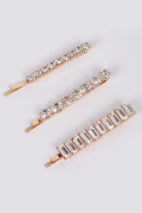 Clear Jeweled Rhinestone Hairpin