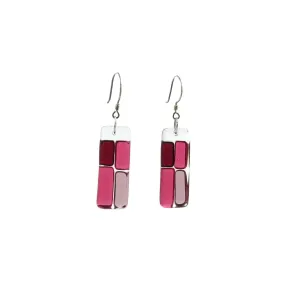 Cobblestones Glass Earrings - Cherry