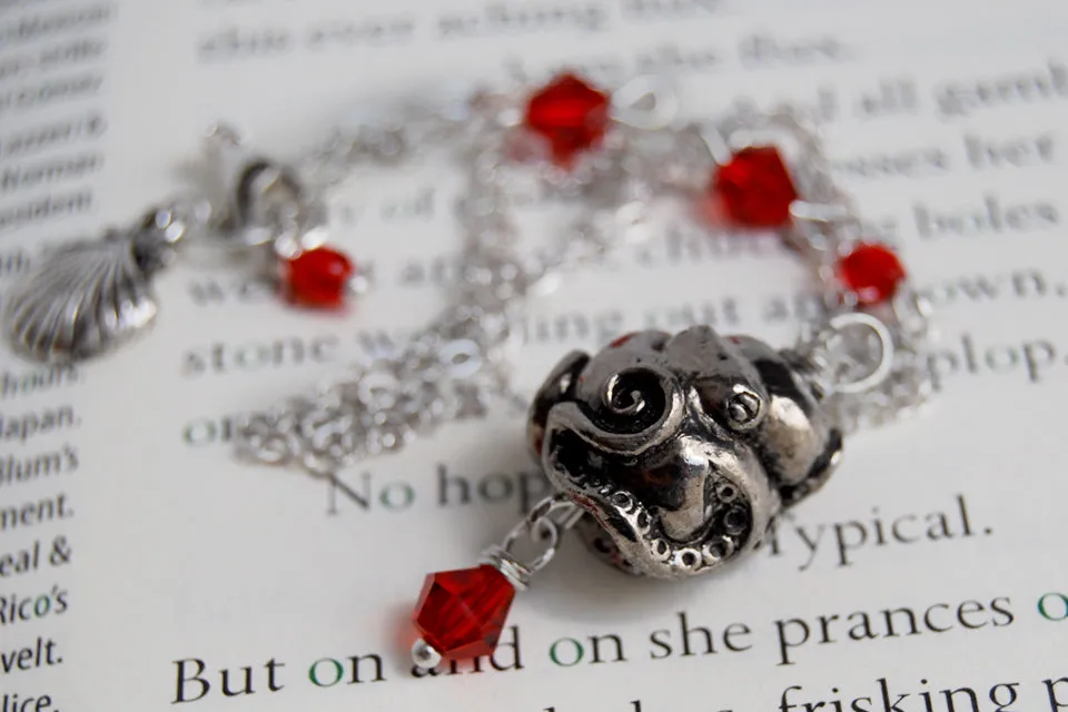 Coiled Octopus Necklace | Octopus Charm Jewelry | Nautical Pendant