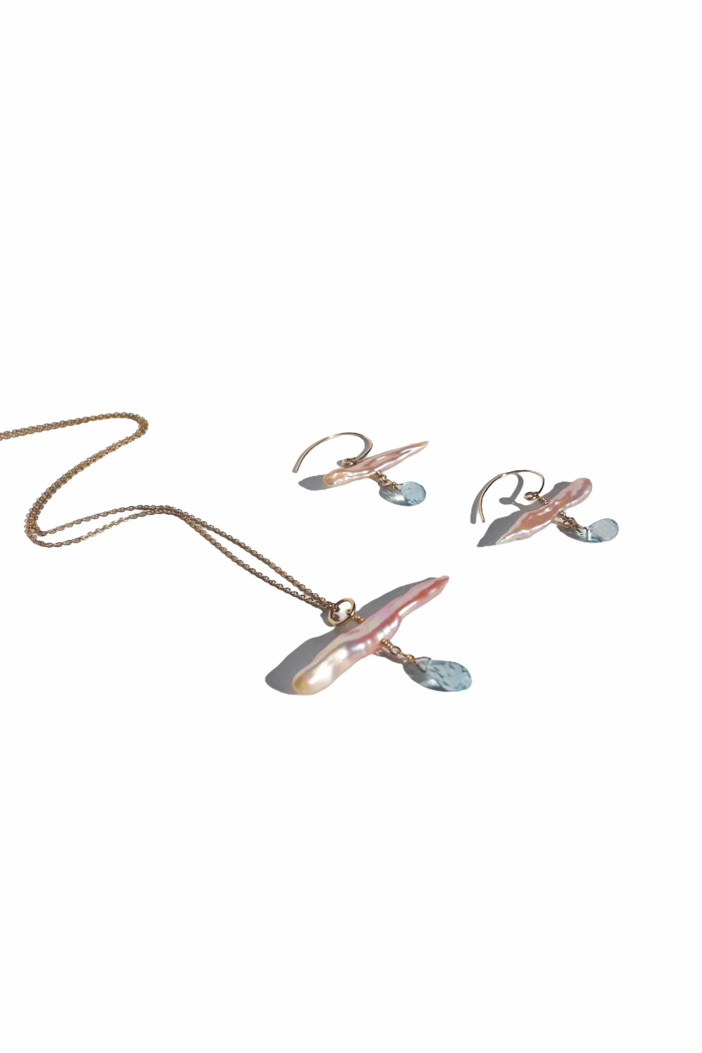 Comet Earrings with Blue Topaz