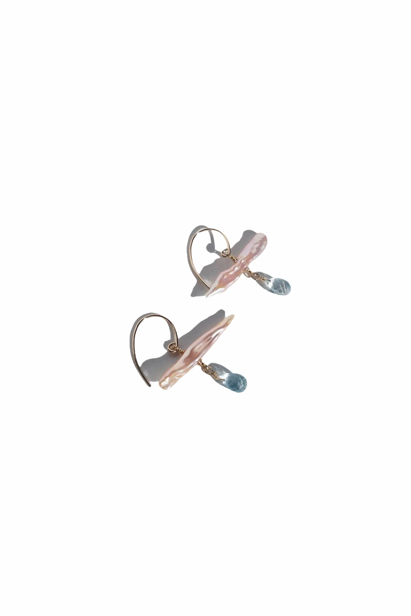 Comet Earrings with Blue Topaz