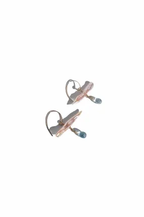 Comet Earrings with Blue Topaz