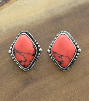 Coral Post Earrings