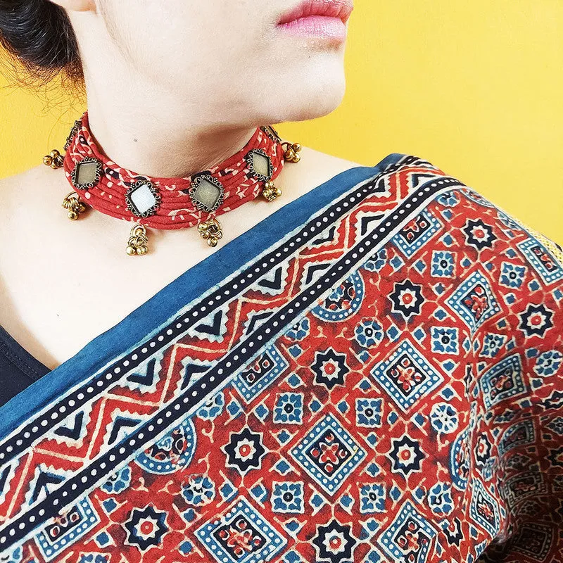Cotton Choker Neckpiece | Maroon
