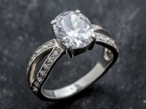 Created CZ Diamond Ring - Vintage Diamond Ring - CZ Diamond Promise Ring