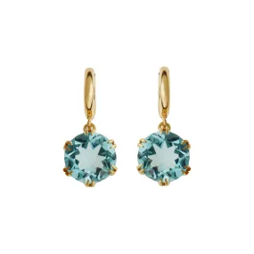 Crown Midi Hoops Blue Topaz