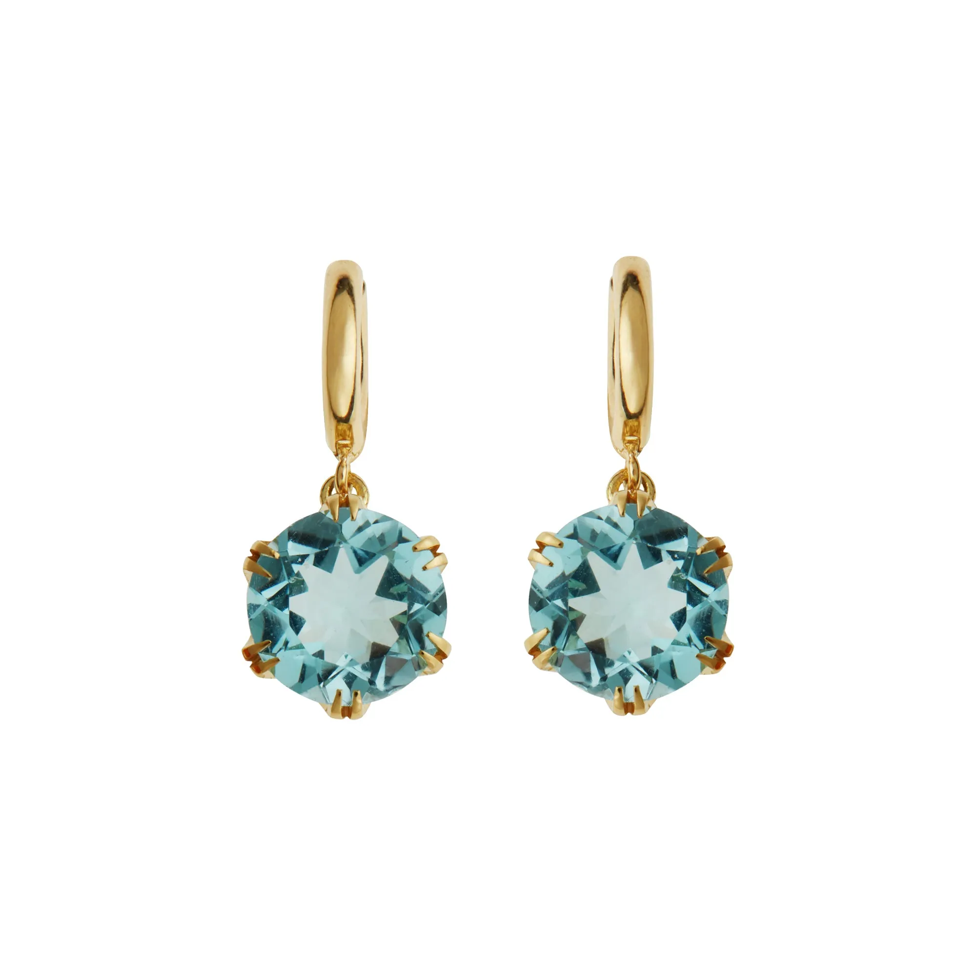 Crown Midi Hoops Blue Topaz