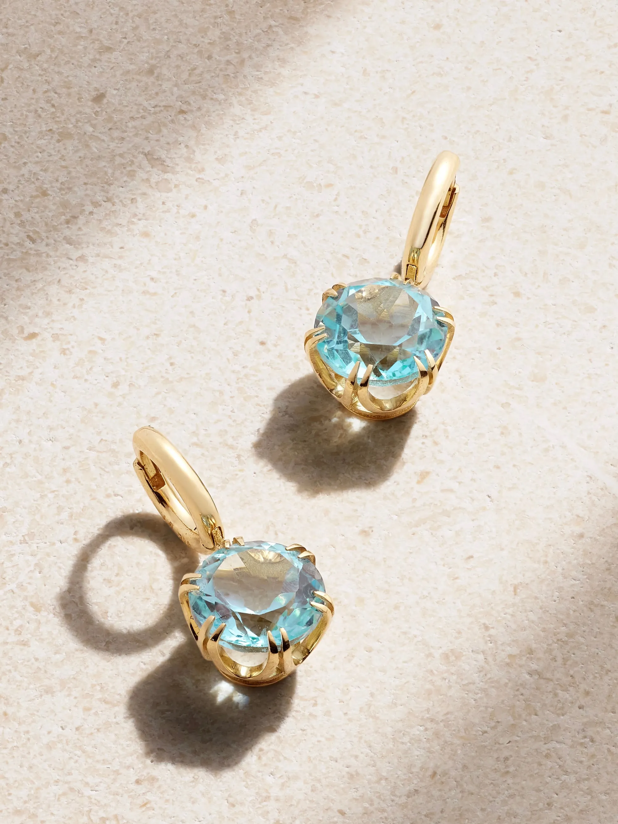Crown Midi Hoops Blue Topaz