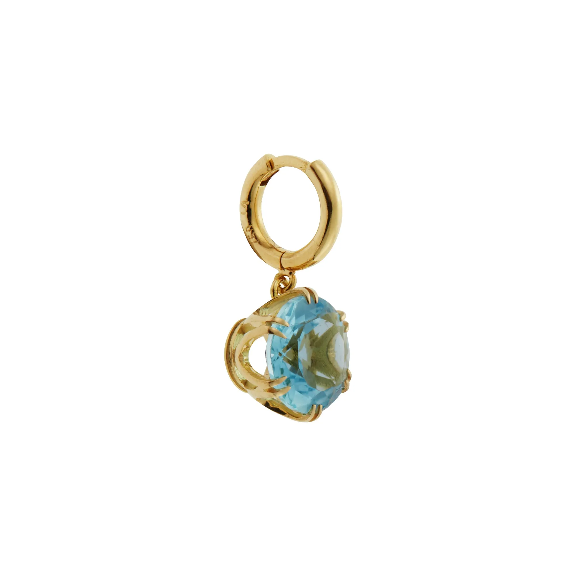 Crown Midi Hoops Blue Topaz