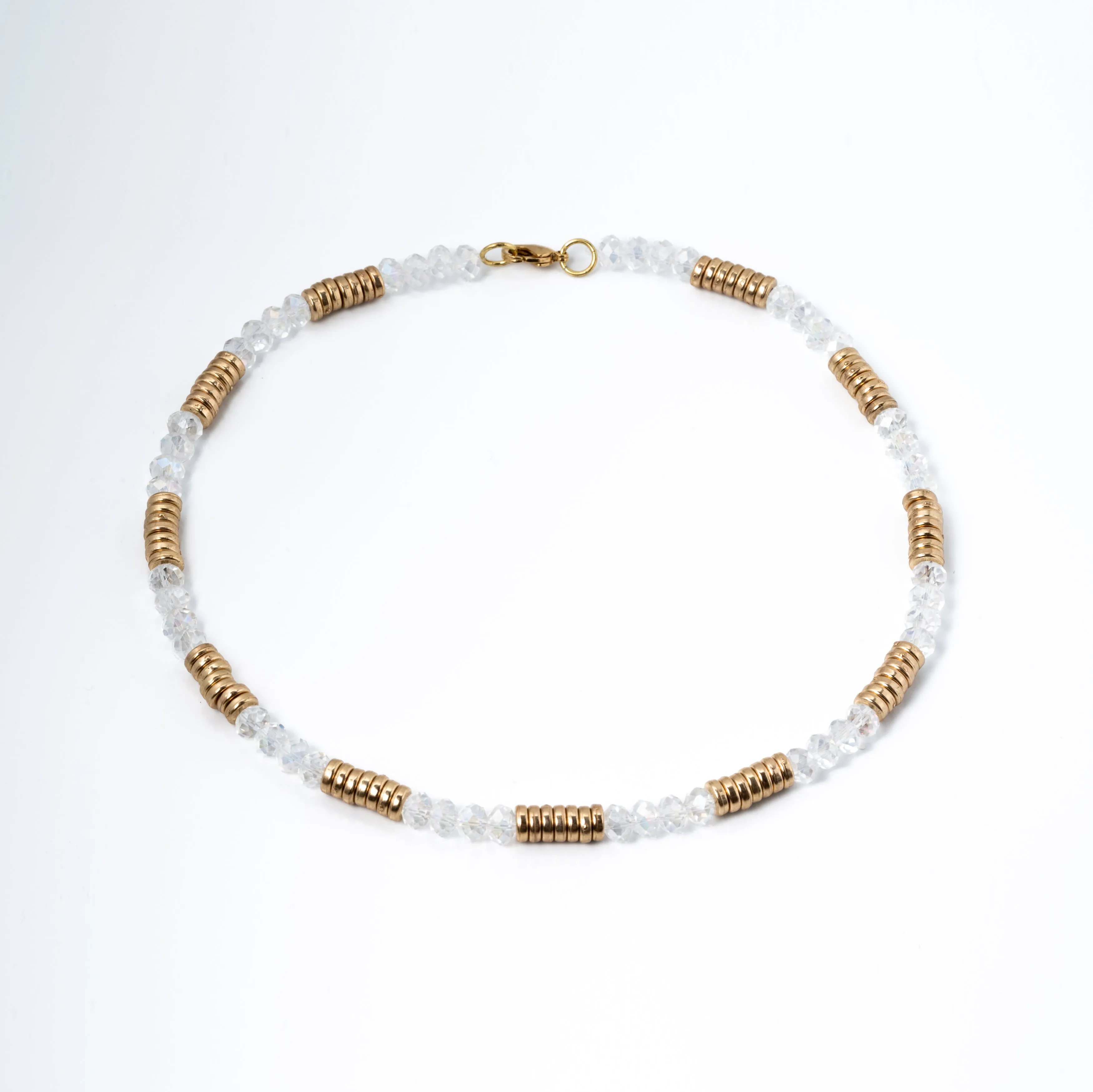 Crystal & Gold Beaded Choker